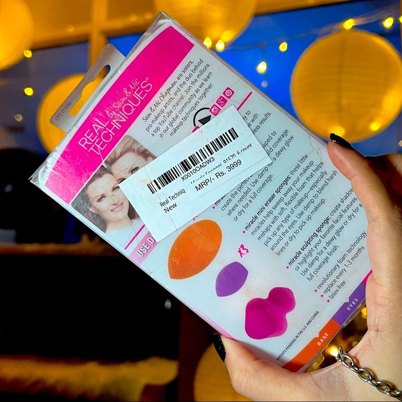 Real techniques sponge makeup set of 6- mini blenders 3+ 2 beauty blenders & 1 - Picture 2 of 3